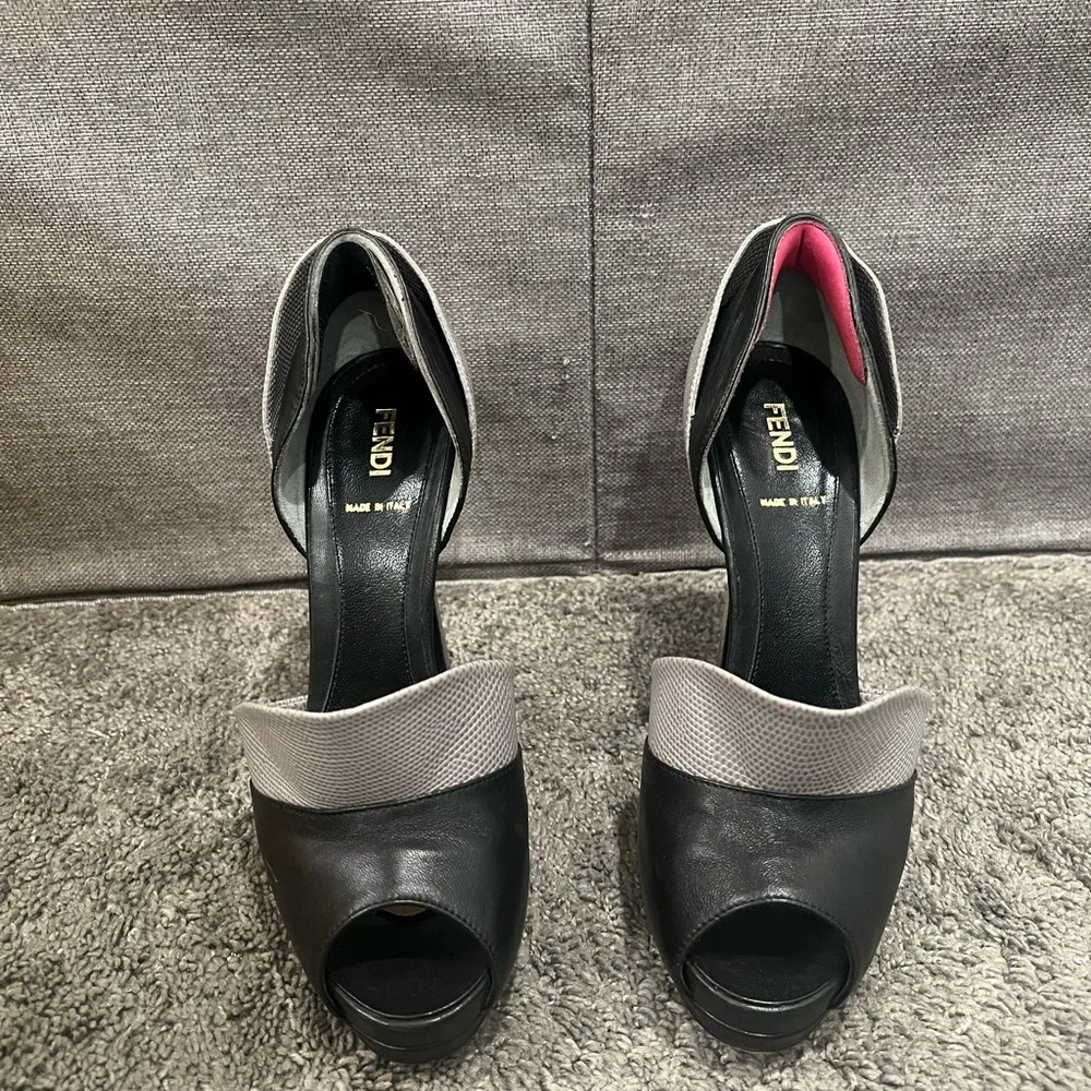 Fendi Black and Gray Women's Heels - Picture 2 of 4